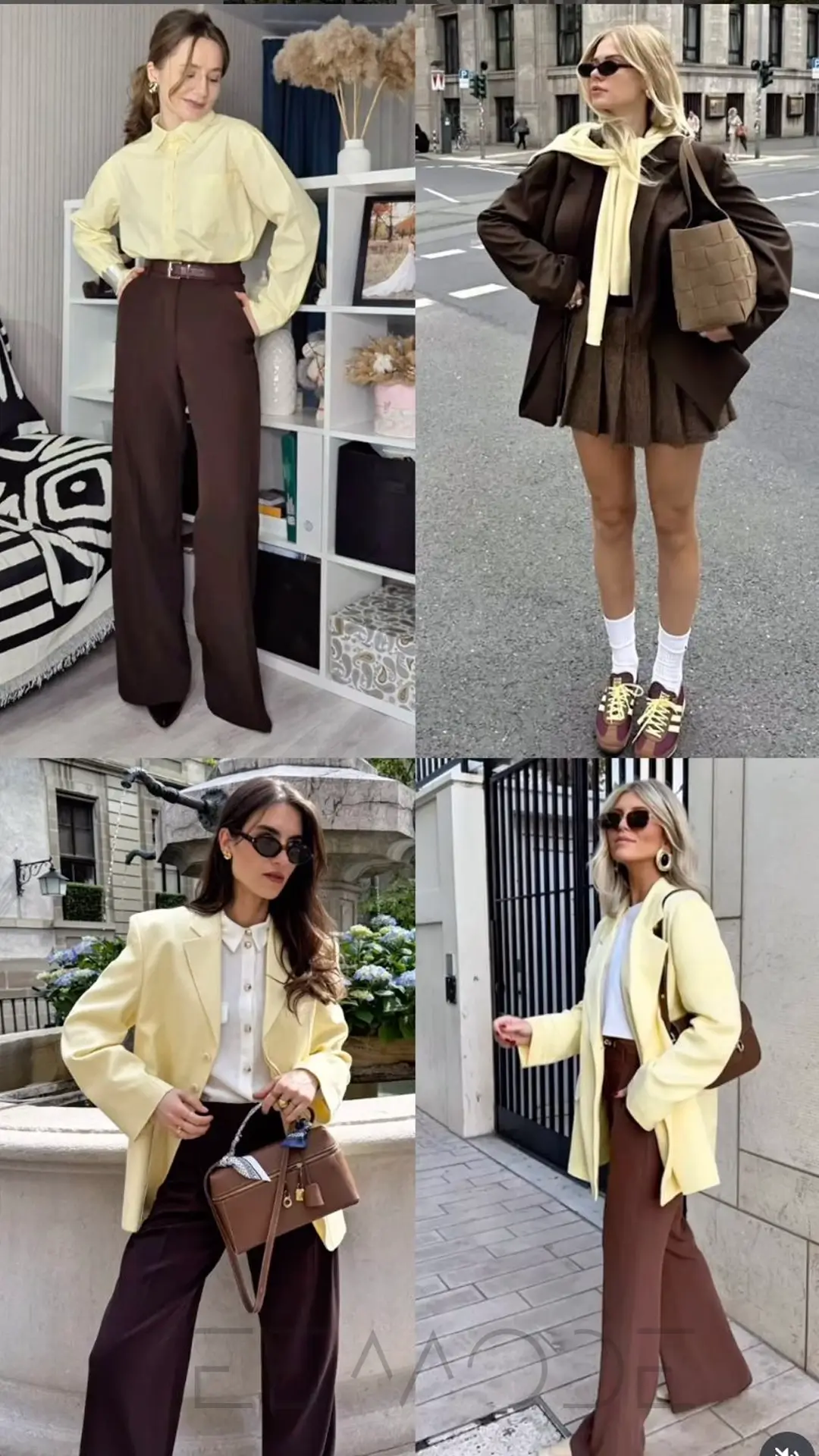 استایل رنگ قهوه ای با زرد