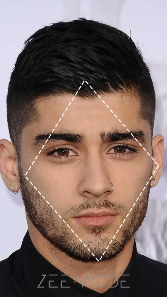 The right hairstyle for a diamond-shaped face